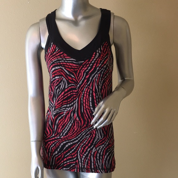 Lucy Tops - LUCY | Zebra Print Tank Top With Built In Shelf Bra